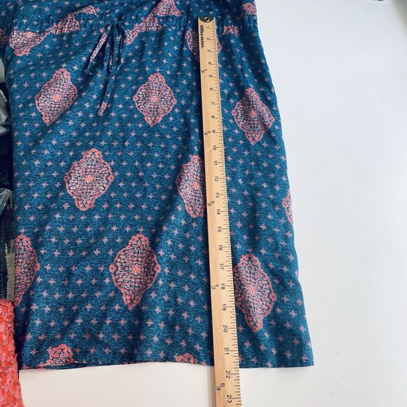 Lucky Brand Dress Size Medium Teal Orange Sleeveless Embroidered Shift Boho - Picture 5 of 7